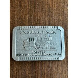 Vintage 1981 Southern Pacific Railfair Sacramento pewter belt buckle
